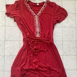 Old Navy Coral Aztec Print Belted Sundress. Size large.